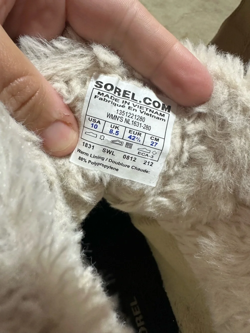 SOREL Tivoli Insulated Two-Tone Waterproof Boots in Tan and Black
